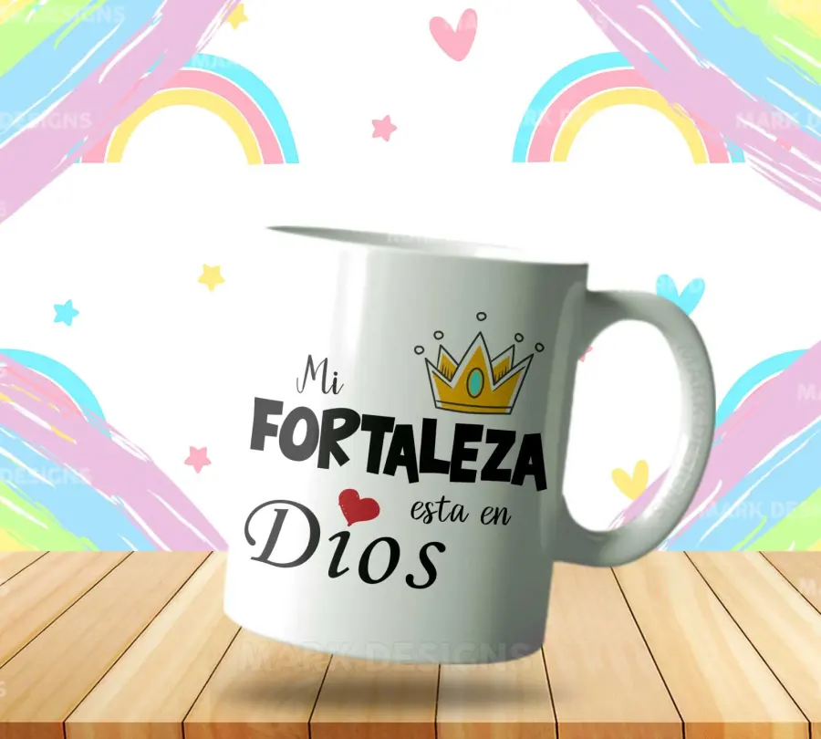 Mug cerámico · Fortaleza en Dios